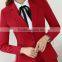 ladies hotel uniform design skirt suit women 2017 red black