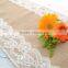 Lace and Burlap table runner,Laser cut felt table runner,Table Runner for wedding decoration