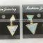 Retro Women Gold/Silver Turquoise Triagnle Earrings Jewelry Gift