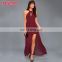 Charming professional design elegant maxi dress lace fabric dress with straps