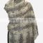 Silk Pashmina wool printed shawls with fringes