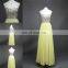 100% Real Sample High Quality Shinning Beaded Light Yellow Prom Gown Chiffon Custom Made Long Prom Dresses 2015 Evening Dresses