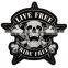 Custom large motorcycle iron on skull patches for jackets