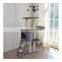 Multiple layers light/dark grey coffee color cat tree house cat condo with scratch post