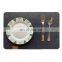 polyester felt table placemat with leather pressed logo