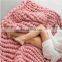 Super huge arm knitting blanket 100% acrylic wool blanket for sale