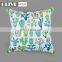 Linen Custom Design Hemp Tropical Rain Forest Leaf Cactus Printing Outdoor Pillow Cushion With Tassels