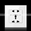 Universial Standard 86 Home wall Outlet Socket, Switch control 13A Global Universal 5 Hole,Glass Panel