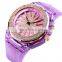 Skmei brand designer watches 1536 wrist watch women transparent watch strap creative rotating flower dial