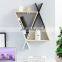 New design black wooden book sundries shelf wall mounted home decoration