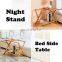 Natural Folding Luggage Rack with Storage Shelf, Bamboo Suitcase Luggage Stand for Bathroom Bedroom Living Room Guest Room