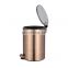 Hot sale thin lid stainless steel waste bin 5L 7L 12L trash pedal bin with soft close