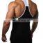 High Quality Two Tone Custom Cotton Sports Muscle Singlet Sleeveless Travel Vest Gym Men's Tank Top Bodybuilding Fitness Running