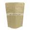 plain foil lined zipper stand up pouch food grade kraft paper bag with valve