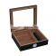 Factory oem glass top handcrafted cedar portable wooden box cigar shop humidor for cigar with humidifier