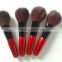 Easy cary and shining red handle goat hair powder brushes for daily makeup