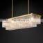 Classic Glace series flat rectangular frosted glass chandelier home hotel interior decoration lighting