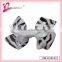 Factory wholesale price newest style animal strips ribbon hair bow hairgrips for girls (DW--0017)