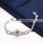 Fashion 925 Silver Plated Circle Thin Chain Bracelets With Crystal