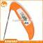 Digital BBQ Grill Food / Meat Cooking Thermometer: Instant Read, Foldable Internal Probe (Orange)