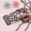 Plating Plastic Material Back Cover Beauty Floral Hollow Out Design Shockproof Cell Phone Cases for Samsung Note5 S6edge