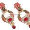 Indian Traditional Gold Plated Earrings With Pearl Work