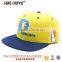 casual embroidery flat bill yellow snapback cap