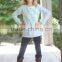 Low price Wholesale round neck kids stripes plain t shirts made in china long sleeves ruffle t shirt kids model