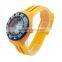 Black figure bezel orange color silicone rubber wristband watch