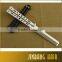 2016 New stainless steel folding butterfly knife training comb Balisong butterfly style hair comb