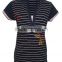 fashion printing strips polo shirt for ladies hot sale in 2015