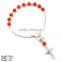 BXA-0954 925 Sterling Fashion Silver Bracelet Silver Fashion Rosary Bracelet with Red Agate