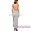 Gray Spaghetti long Straps ladies Ribbed Cutout wholesale jersey dress