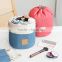 Nylon High Capacity Drawstring Elegant Drum Wash Bags Makeup Barrel Shaped Travel Cosmetic Bag