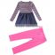 (HG5876)Nova new arrival kids clothing sets Autumn-spring children baby girls dress with long pants