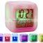 2016 hot sale 7 leds glowing led color change digital alarm clock & color changing cube clock