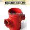 FM UL Approved 6 inch schedule 40 Ductile Iron pipe fitting threaded equal cross