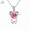 Wholesale dubai jewelry Austrian crystal sprout of bear pendant necklace