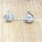 Wedding Jewelry Alloy Silver Plated Crystal Heart Earring Cuff No Piercing For Lady