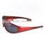 Blue half frame sunglasses, its leg with the cross