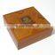 High Quality Customized Made-in-china Varnished Wooden Box With Metal Plate