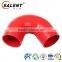 Standard 63mm Reinforced Red 135 Degree Flexible Clear Silicone Elbow Hose Rubber Hose