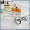Sleek Understated Design Zinc Alloy Chrome Finishing Bathroom Sanitary Items Wall Mounted Double Glass Shelf
