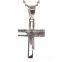 Cheap price stainless steel silver jewelry circle cross jesus necklace pendant