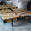 Metal Wood COFFEE TABLE, INDUSTRIAL Vintage Wheels furniture Coffee TABLE,