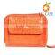 small ladies fashion vintage leather hard case wallet with coin pocket
