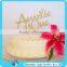 Chinese factory cheap letter cupcake topper golden acrylic cake topper