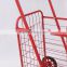 2015 High Quality Steel Material and Red Shopping Cart Type collapsible shopping trolly