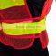 Ansi Hi vis Red Yellow conspicuity vest with pvc reflective taps road and working safety warning sleevel