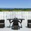 Newly design garden furniture black and white rattan dining table set